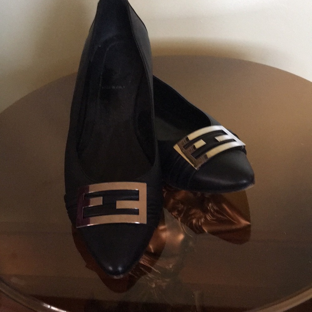 Fendi leather flats
